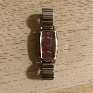 빨간색 이중 다이얼 스테인리스 시계