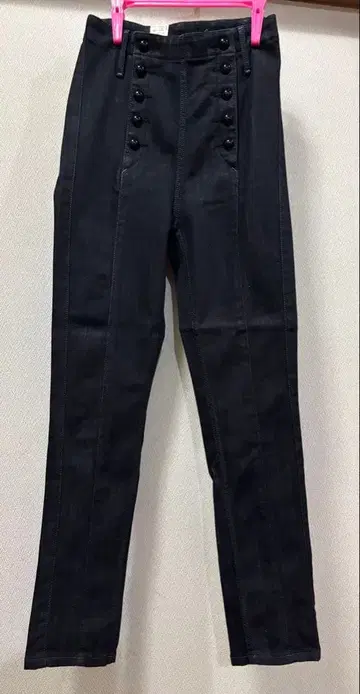 SweetCamel 하이웨스트 버튼 블랙 팬츠 - 61cm