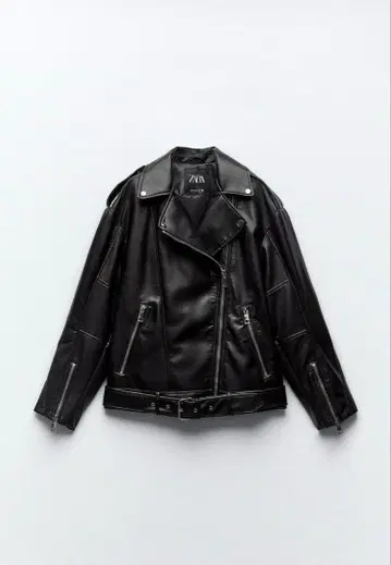 ZARA 오버 사이즈 인조 가죽 라이더 자켓