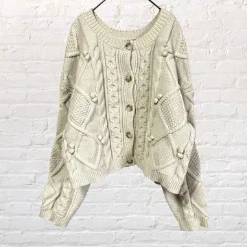 10680 미위 레트 크롭 팝콘 니트 가디건 L 구제 의류