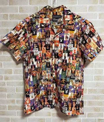 PLAYBOY 반팔 셔츠 S 컬러풀 콜라주