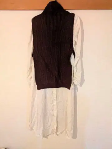 Ameri 다크 브라운 니트 롱 원피스 긴팔