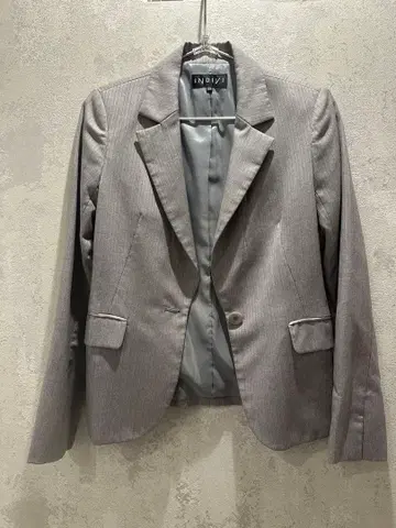 INDIVI 스트라이프 자켓 그레이