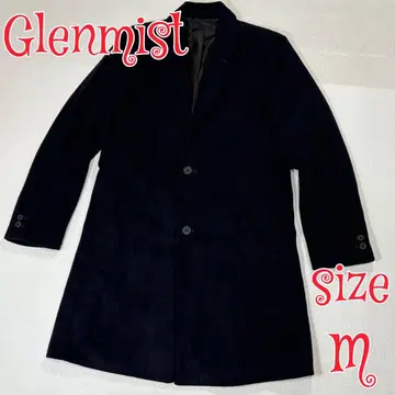 Glenmist 두꺼운 원단 멜톤 롱 코트 네이비 M