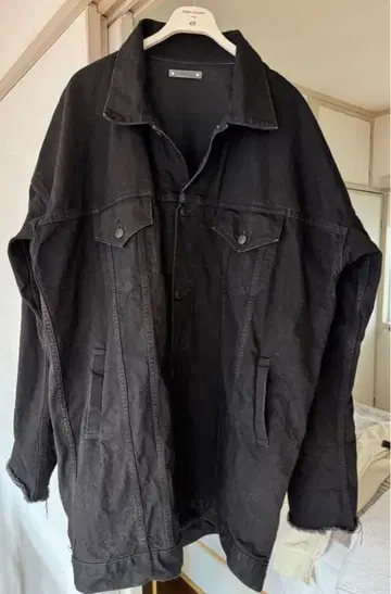 MINEDENIM 블랙 데님 자켓 오버 사이즈 G 코트