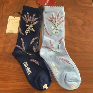 PINK HOUSE 꽃무늬 리본 삭스 2족 세트