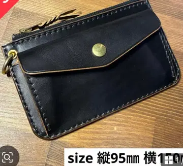 MARYAM 블랙 가죽 미니 지갑 스냅 버튼 포함