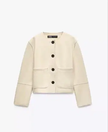 ZARA 페이크 스웨이드 노카라 자켓