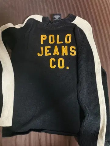 Polo Jeans Co. 니트 스웨터 M 사이즈 블랙/크림