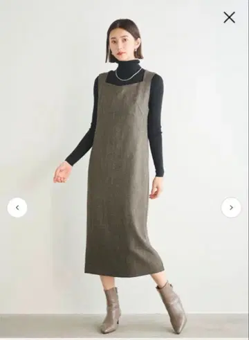 [ Oggi 콜라보 ] 내로우 오버롤 스커트 (미디)