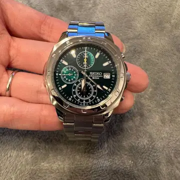 SEIKO 크로노그래프 그린 다이얼