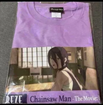 새상품 극장판 체인소 맨 레제편 T셔츠 장면 사진 레제 L사이즈