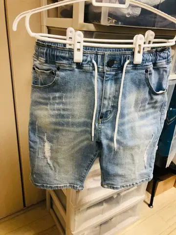 아담스 저글러 하프 팬츠 데님 데미지 레트로 엔진 새상품급