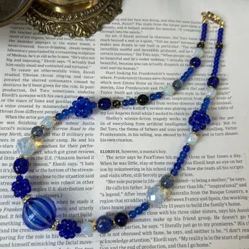 이탈리아제 베네치아 유리 목걸이 블루 계열 풍선 구슬