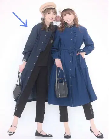 앤드러브 &LOVE 엘레강트 라인 데님 코트 원피스 네이비 3L