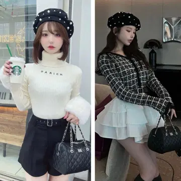 새상품 택 포함 Darich 랜덤 펄 베레 BLK