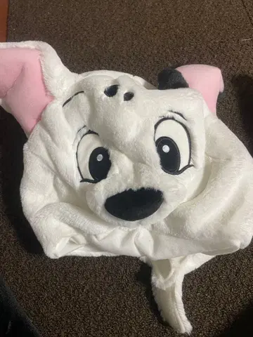 개 캐릭터 플리스 모자