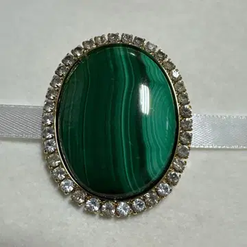 맬러카이트 오벌 브로치 2way 타입