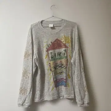 CONP 아트 프린트 긴팔 티셔츠 그레이 계열