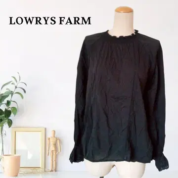 zC82 [ F ] LOWRYS FARM 핀턱 긴팔 블라우스 레이스