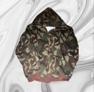 카모플라쥬 지퍼 후드티 와플 원단 서멀