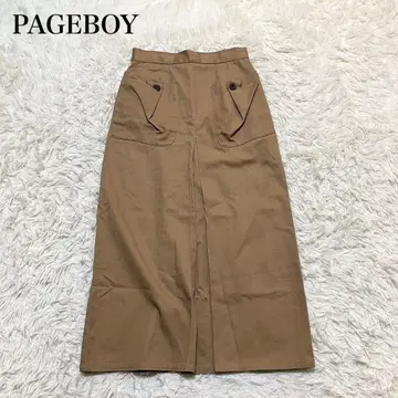 PAGEBOY 롱 타이트 스커트 코튼 100 캐주얼 워셔블