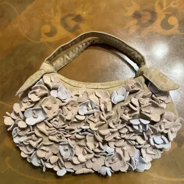 꽃 모티브 토트백 베이지 미사용