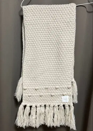 hinari 팝콘 편직 볼륨 프린지 머플러