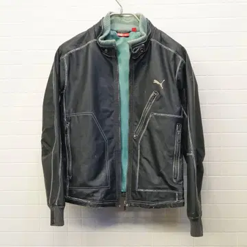 푸마 PUMA 가죽 라이더 자켓 남성용 S 그레이 구제 의류