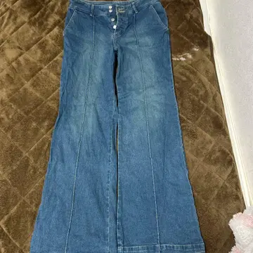 플레어 데님 팬츠 미디엄 블루