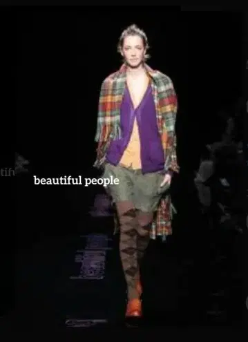 뷰티풀피플 대형 스톨 체크 머플러