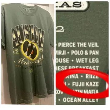정품 Austin City Limits 2025 페스티벌 T 후지이 카제