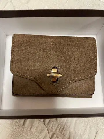 하시바미 브라운 스웨이드 3단 폴더형 지갑