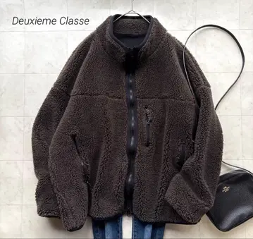 두지엠 클라세 더블 지퍼 보아 블루종 브라운 방한 플리스