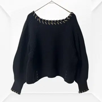 2525 스나이델 코르셋 디자인 니트 풀오버 블랙