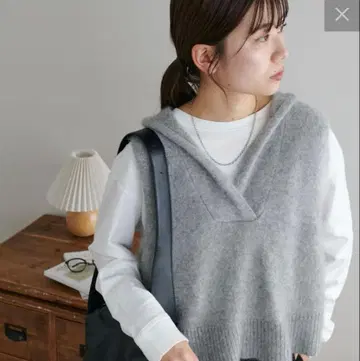 DISCOAT ] V넥 니트 FREE 그레이