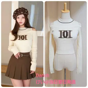 다리치 레이어드 라이크 로고 니트탑 IVO 아이보리