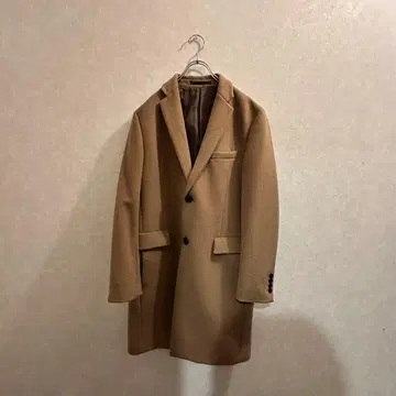 남성용 베이지 체스터 코트