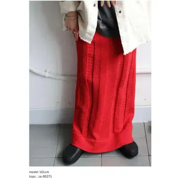 antiqua 헤링본 롱 스커트 레드