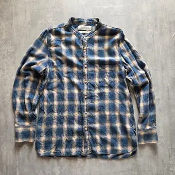 REMI RELIEF 옴브레 체크 밴드 카라 플란넬 셔츠