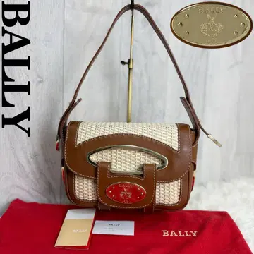 레어 수납 가방 BALLY 발리 로고 금장 장식 가죽 카고백 숄더백