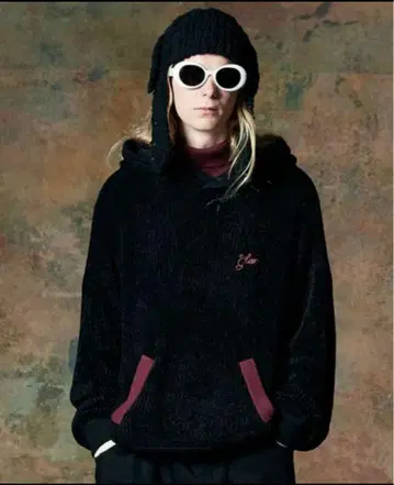 glamb Neck Layered Knit Hoodie