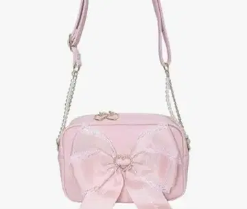 리본 포함 핑크 숄더백. 컴플레인, 노 리턴 부탁드립니다.