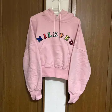 MILKFED 크롭 후드 맨투맨