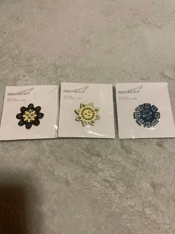오사카 만박 핀 배지 인도네시아 파빌리온 1세트 (3점).