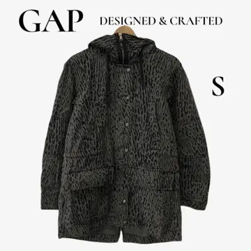 레어 GAP 아우터 모즈 코트 자켓 보아 안감 애니멀 무늬 여성용