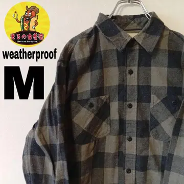 USA 구제 의류 weatherproof 플란넬 셔츠 M 블랙 카키 체크