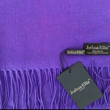 조슈아 에리스 캐시미어 100% 프린지 스톨 보라색 얇은 소재