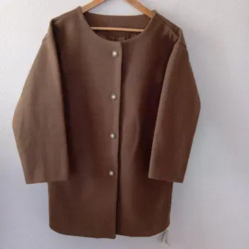 [ 미사용 ] 택 포함 두라두라 브라운 노카라 자켓