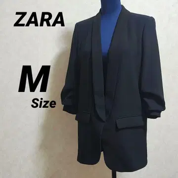 ZARA 오버 사이즈 베이직 블레이저 블랙 7부 소매 자켓 M